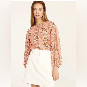 J.Crew Ruffle Sleeve Top in Climbing Floral